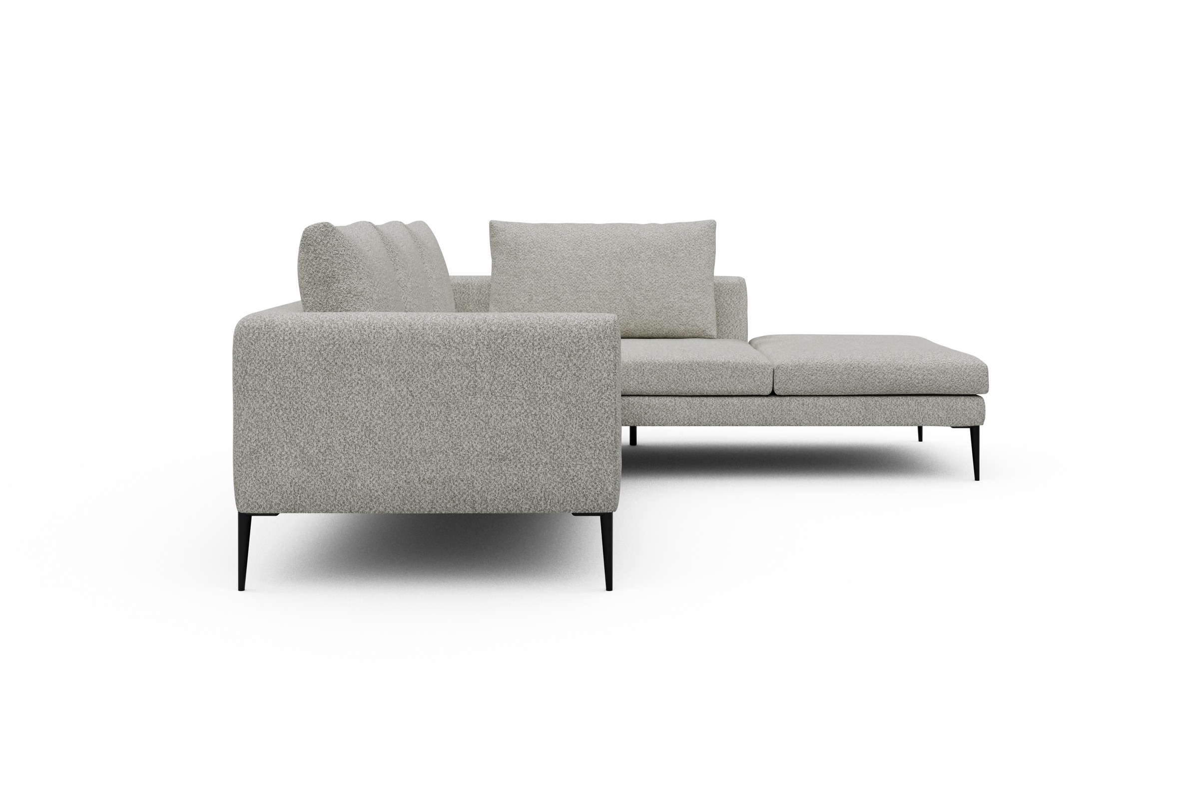 Ecksofa Paul Relax-Ecke rechts mit 2-Sitzer Vanora-Warm-Sand