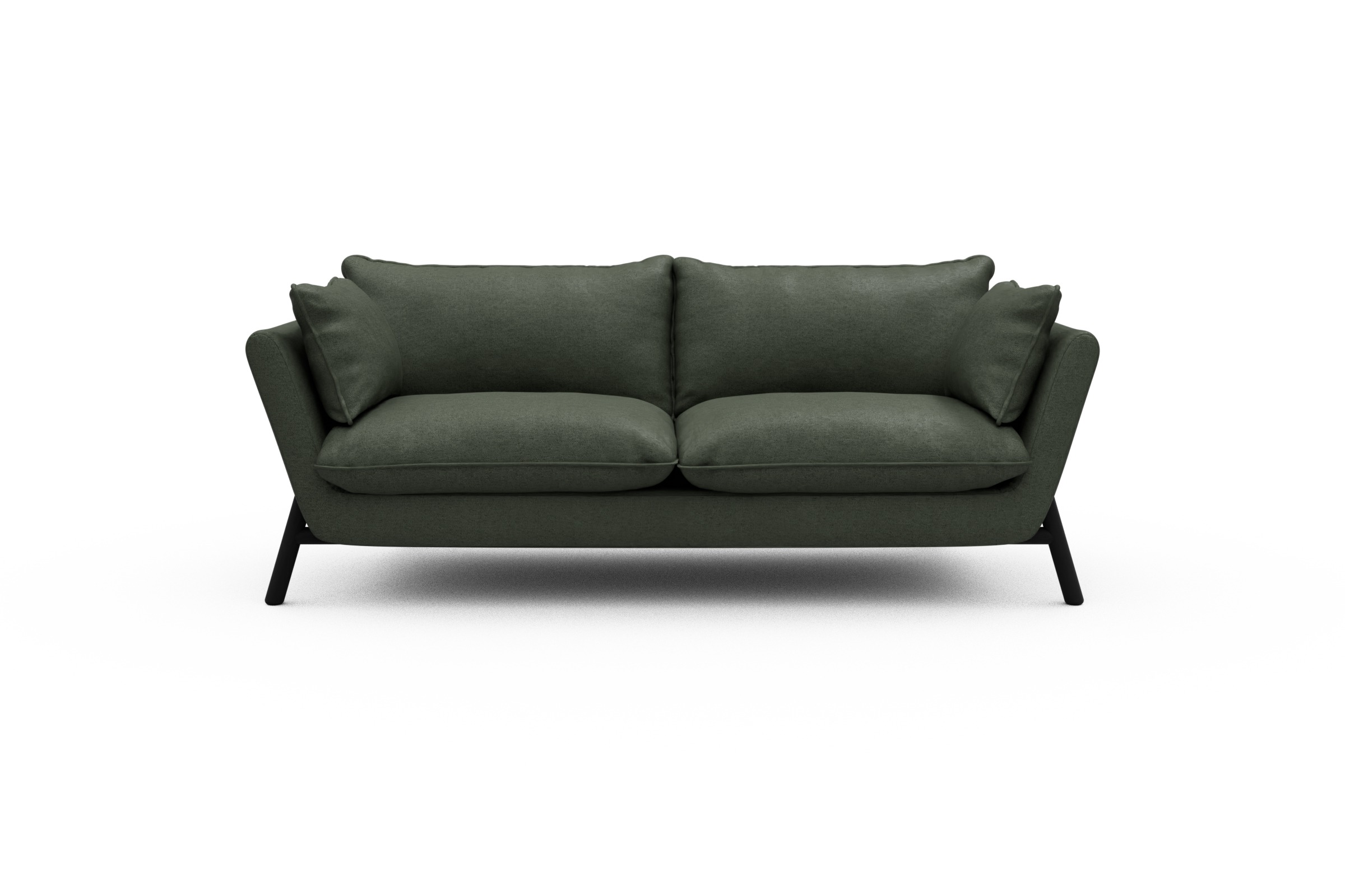 Skandi Home Sofa Emil PREMIUM 2-Sitzer Beinfarbe Eiche Schwarz Denari-Forest-Green moebelfaktor