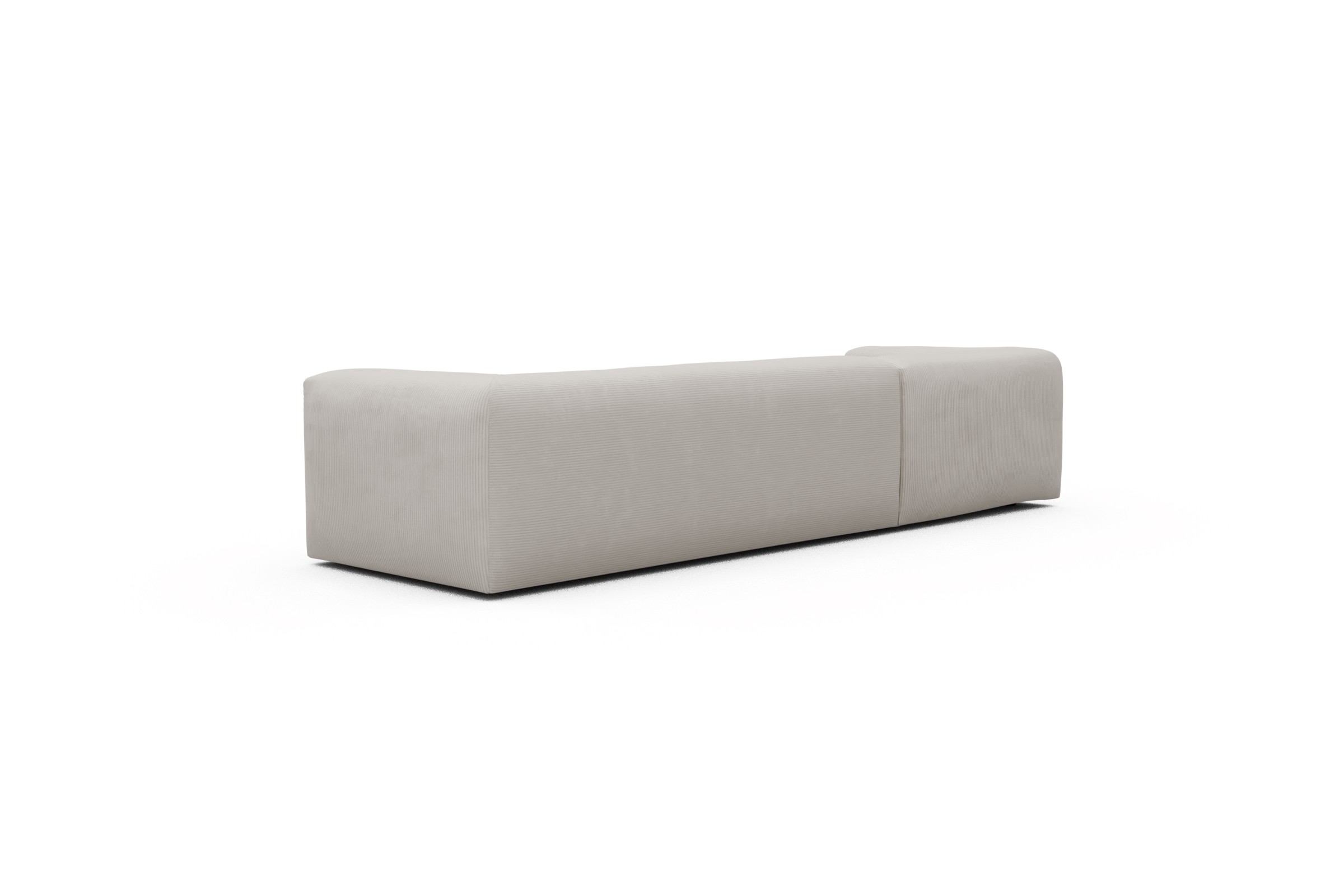 Ecksofa Fred Chaiselongue links mit 2,5-Sitzer Kord Corduroy 594-Ivory
