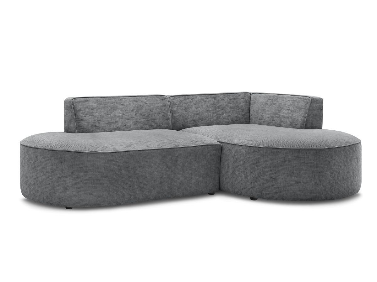 Bobochic Rousseau Ecksofa Strukturstoff Dunkelgrau Ecke rechts