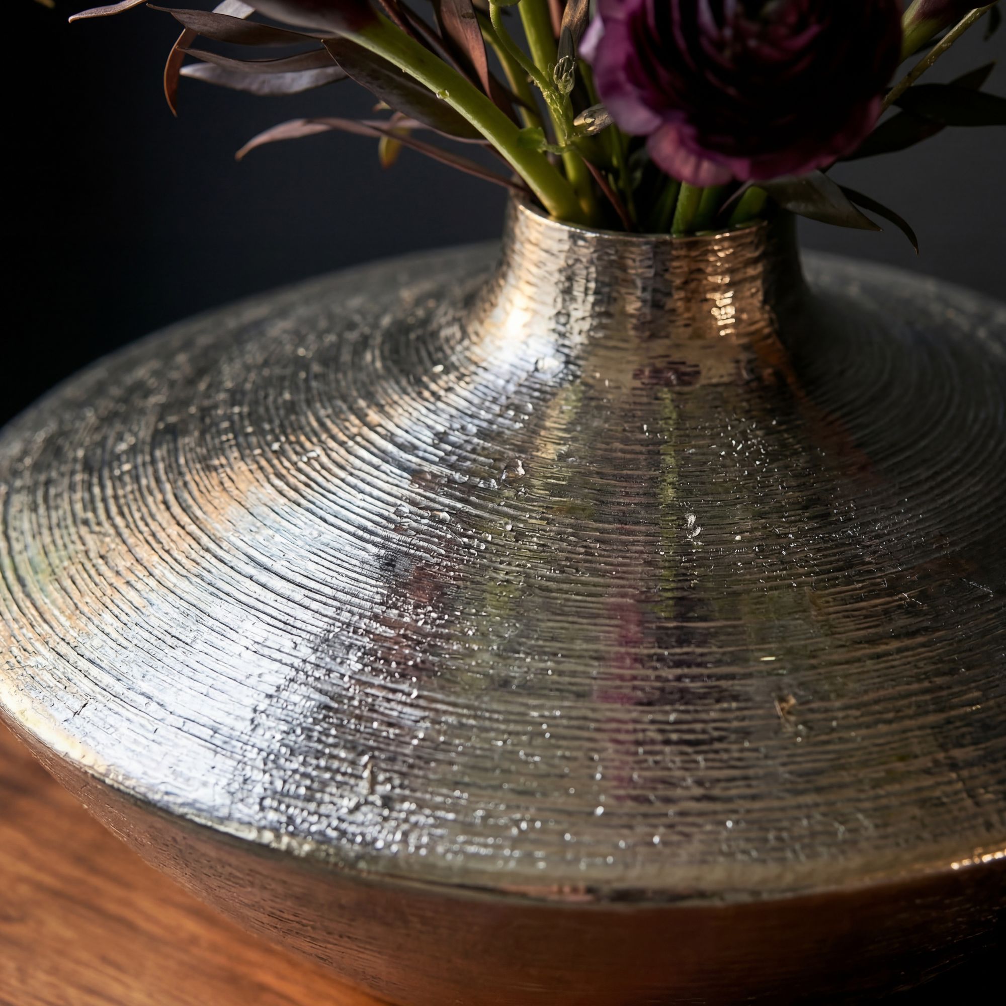 Tischvase Skogsvag Aluminium Silber Ø 35 cm