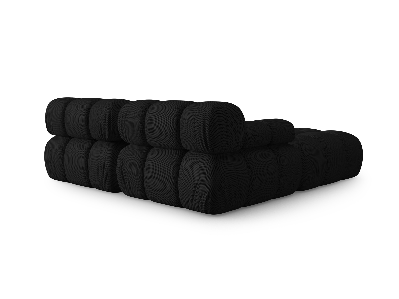 Micadoni Modulares Sofa Bellis 3-Sitzer mit flachem Modul 3D-Stoff Sonic Schwarz