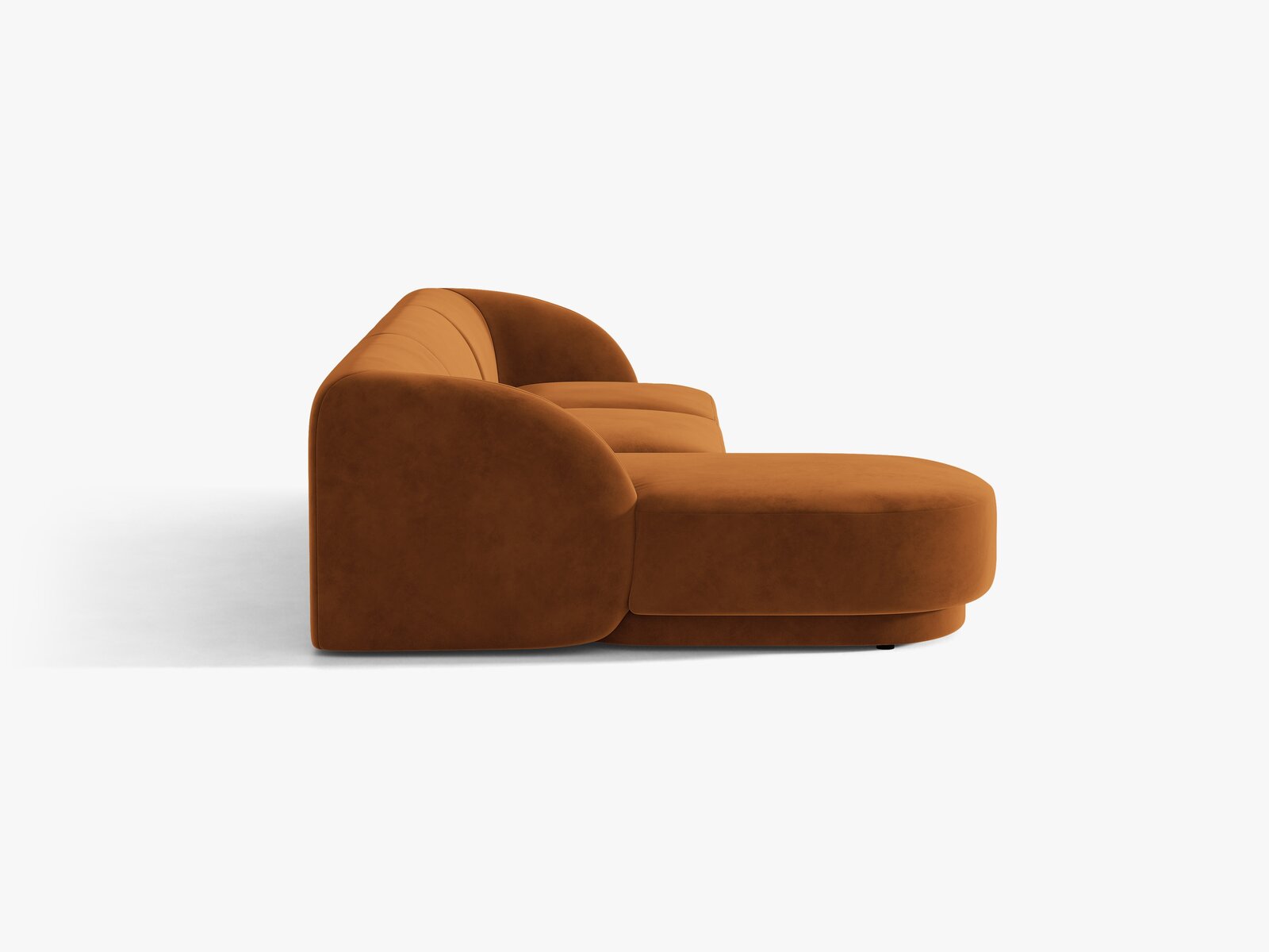 Micadoni Ecksofa Miley 4-Sitzer Links Samt Bluvel Terrakotta