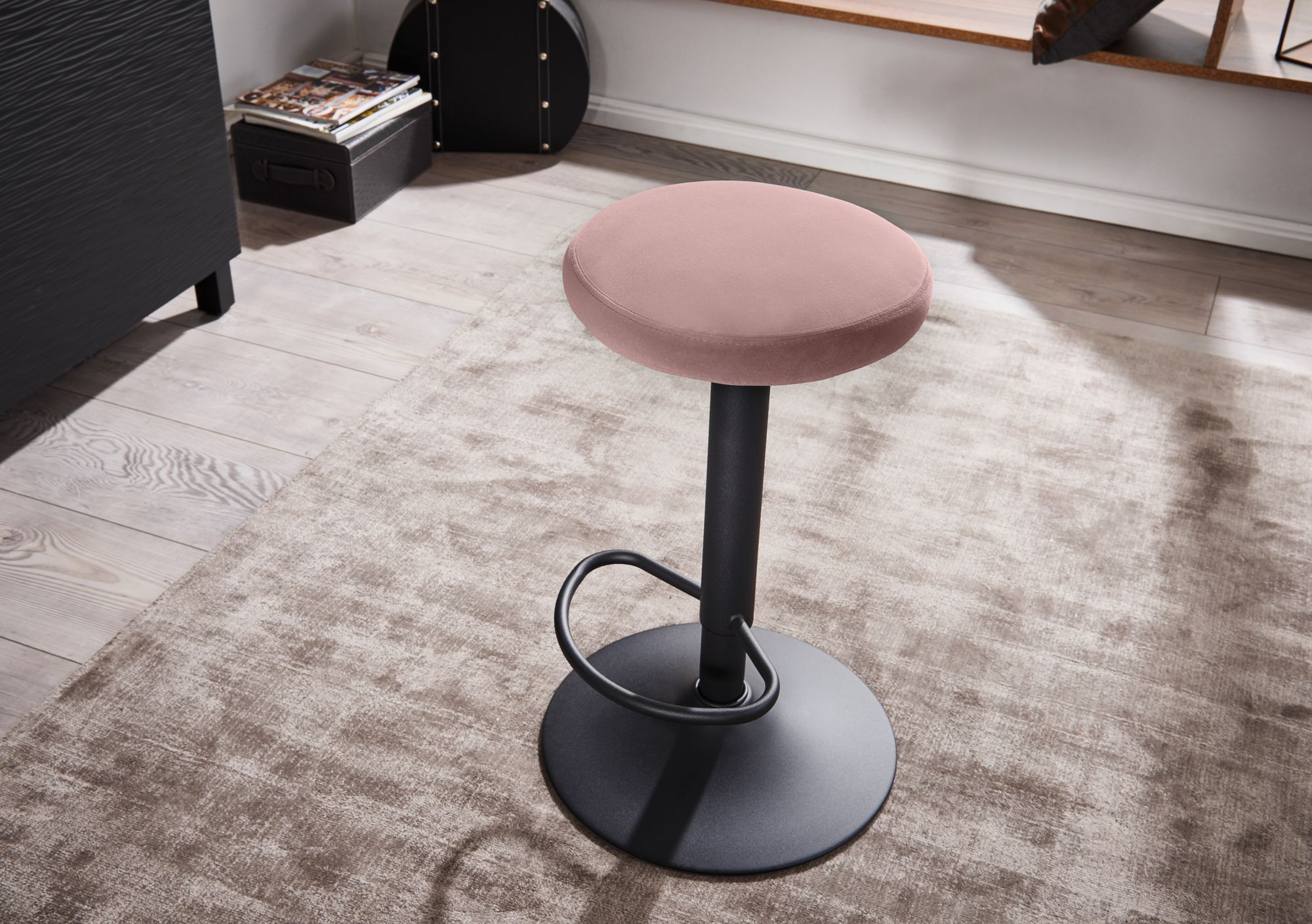 Barhocker Foldvik Samt Rosa 40 × 40 × 79 cm
