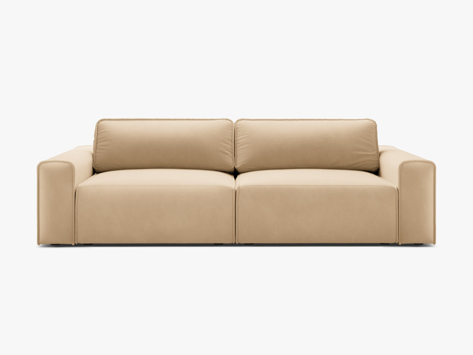 Micadoni Sofa Victor 3-Sitzer mit Schlaffunktion Samt Nude