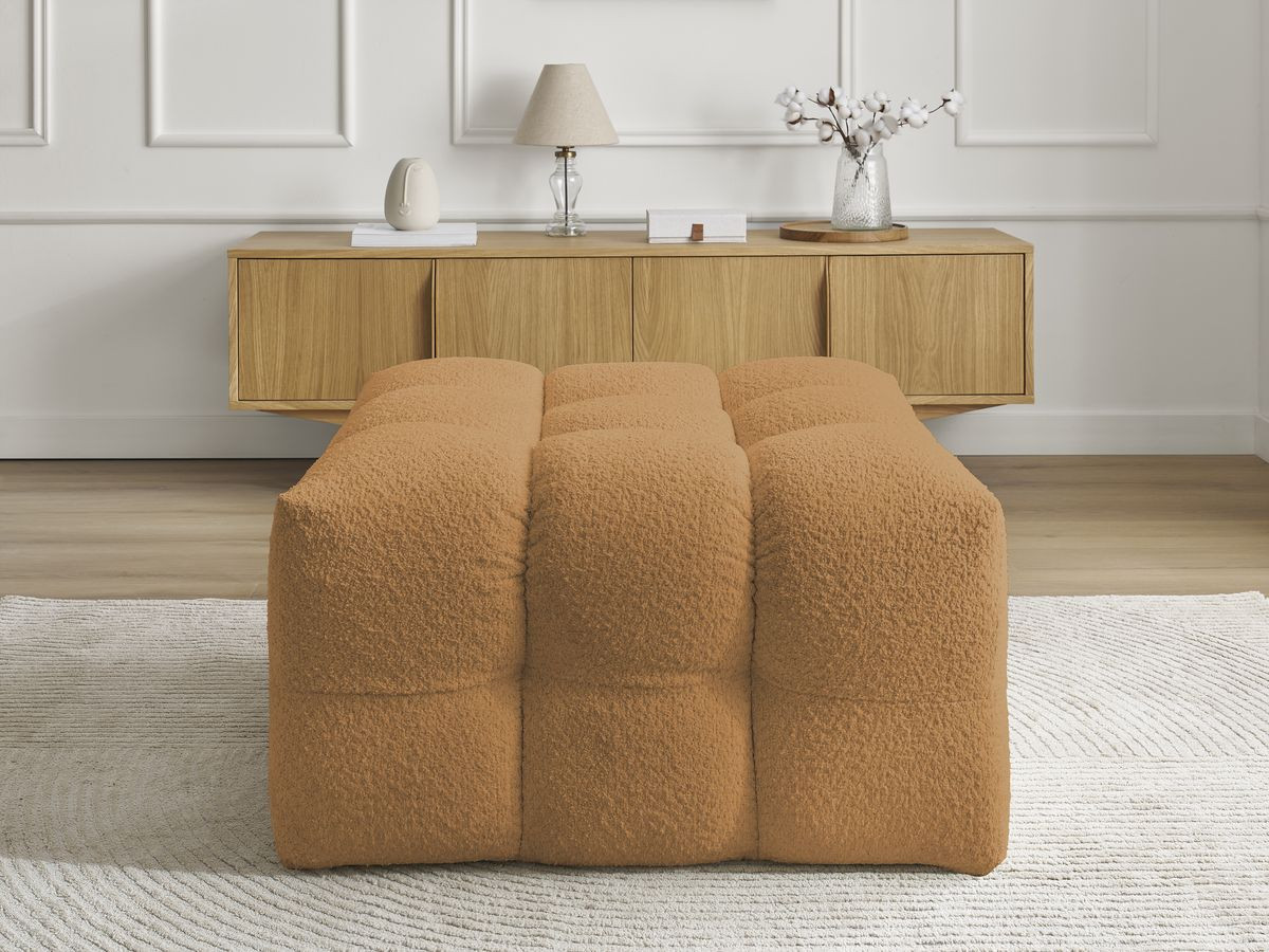 Bobochic Cloud Pouf Bouclé-Stoff Gelb