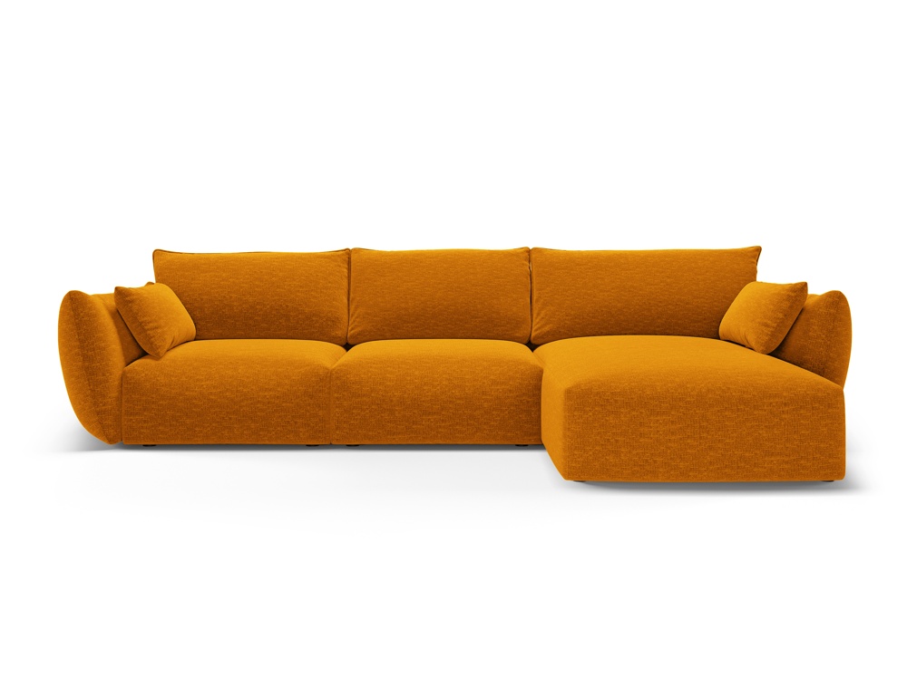 Cosmopolitan Design Ecksofa Matera 5-Sitzer Chenille Eden Senf Rechts