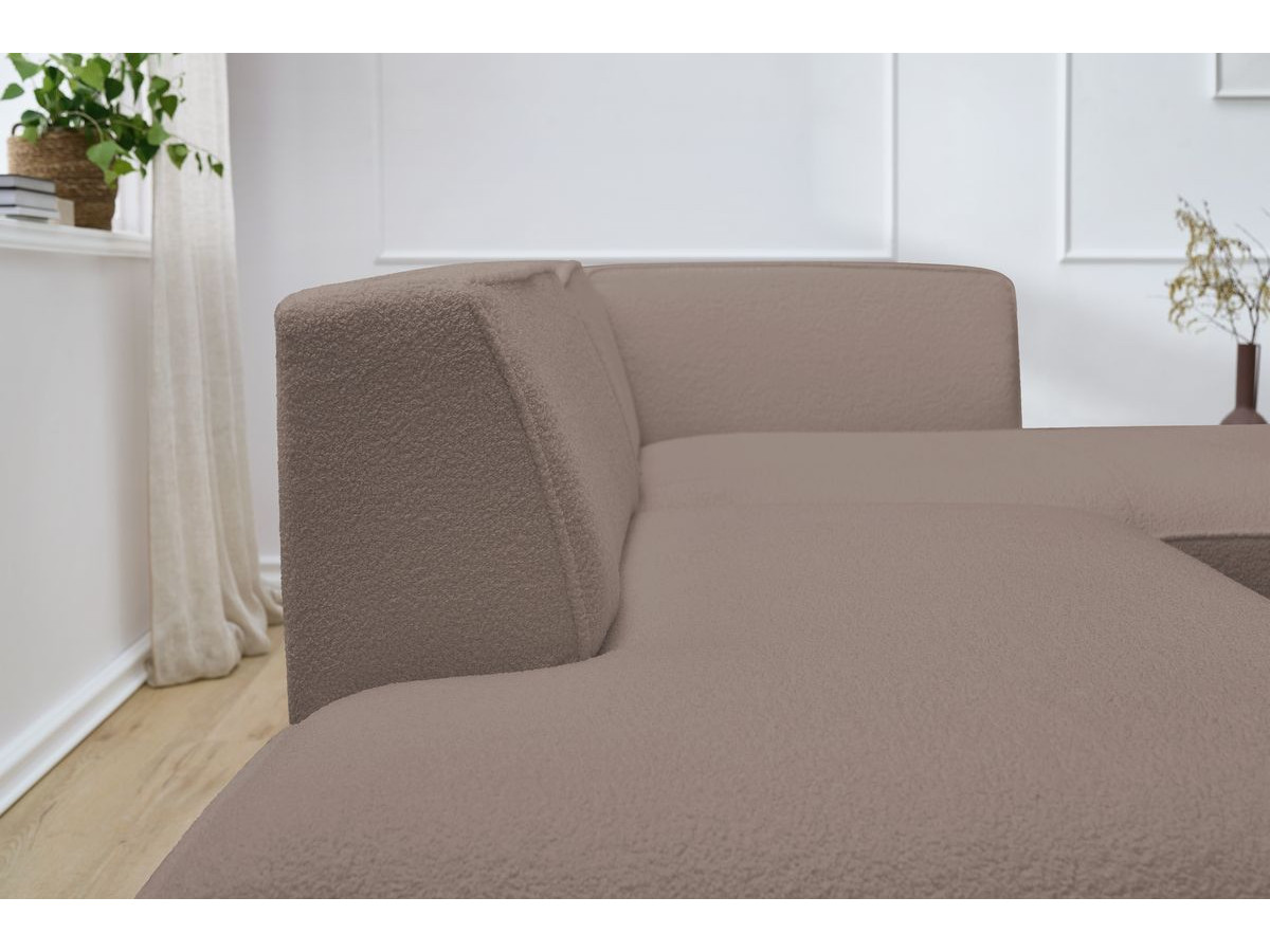 Bobochic Megeve Ecksofa Bouclé-Stoff Braun Ecke rechts