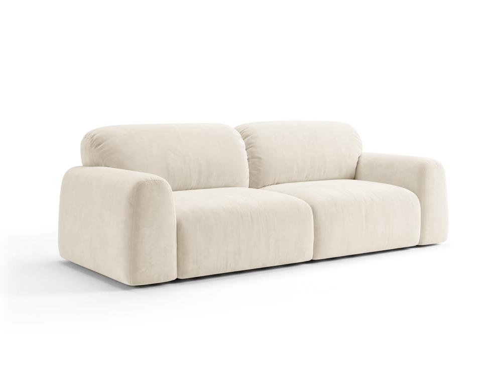 Cosmopolitan Design Sofa Milan 3-Sitzer Samt Bluvel Helles Beige