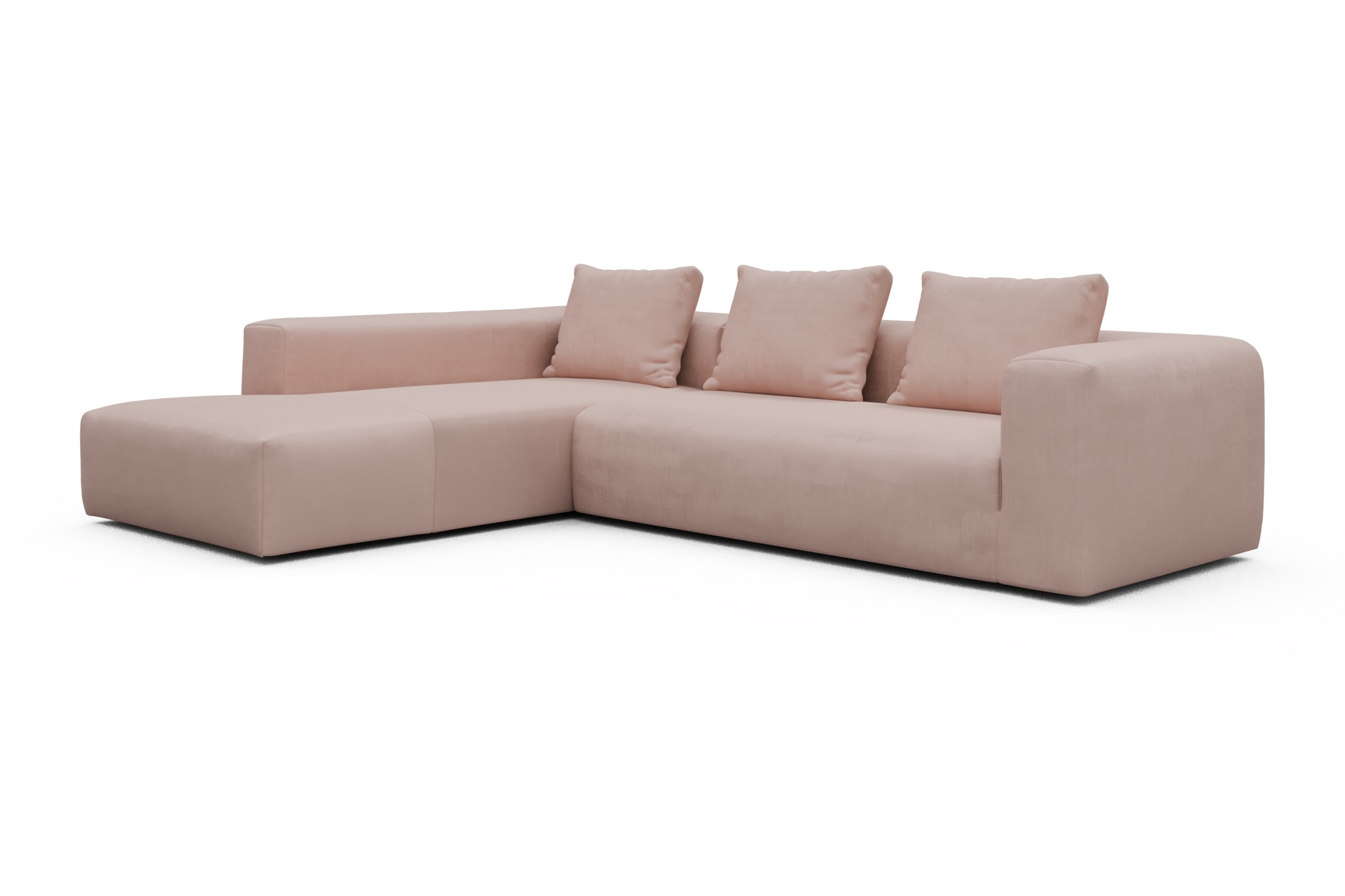 Ecksofa Fred Relax-Ecke links mit 2,5-Sitzer Cordufine-Blush