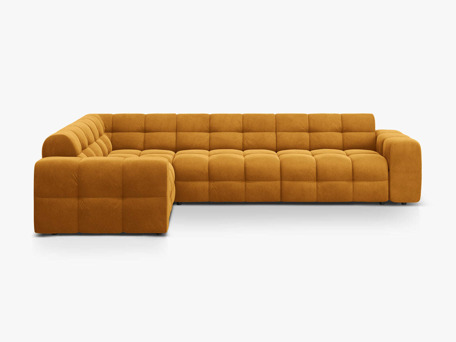 Micadoni Ecksofa Kendal 6-Sitzer Links Samt Senf