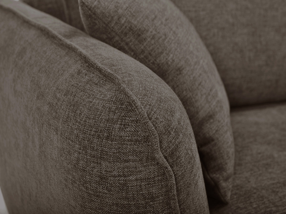 Bobochic Luigi Ecksofa mit Pouf Strukturstoff Taupe Ecke rechts