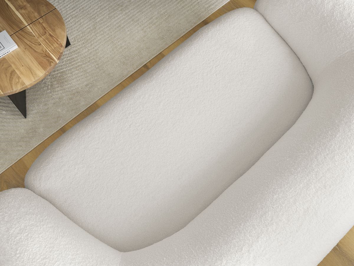 Bobochic Elina Sofa 2-Sitzer Bouclé-Stoff Weiß