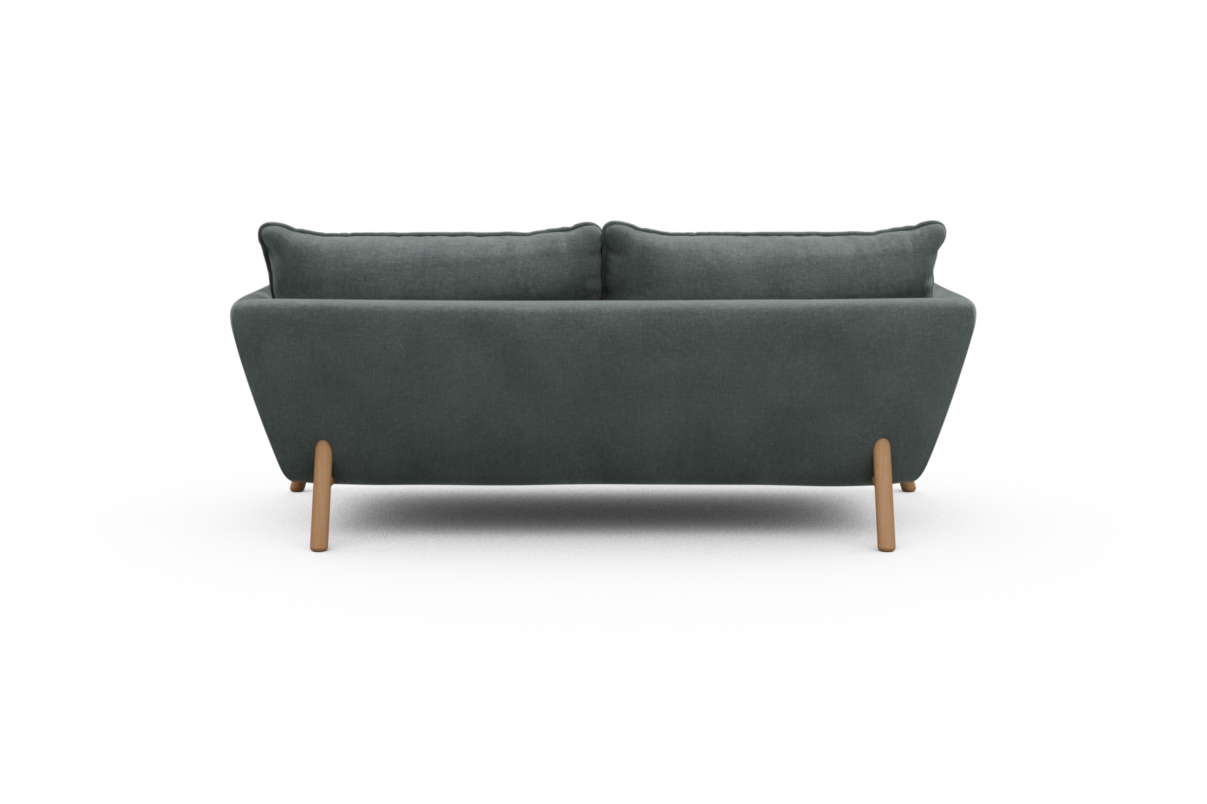 Sofa Emil PREMIUM 2-Sitzer Beinfarbe Eiche Natur Smooth-Silver-Grey