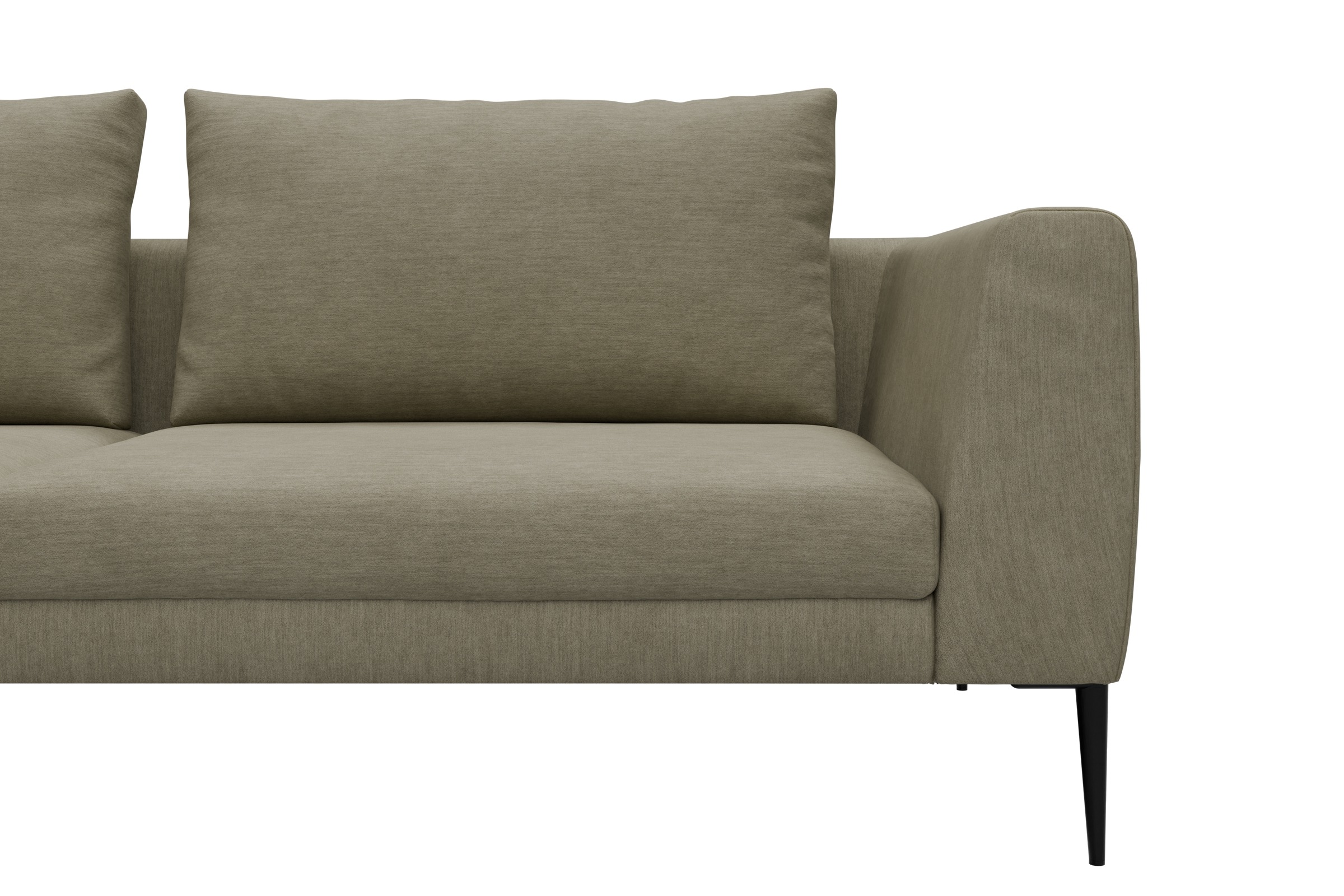 Ecksofa Paul Relax-Ecke rechts mit 3-Sitzer Vivus-Dusty-Sand
