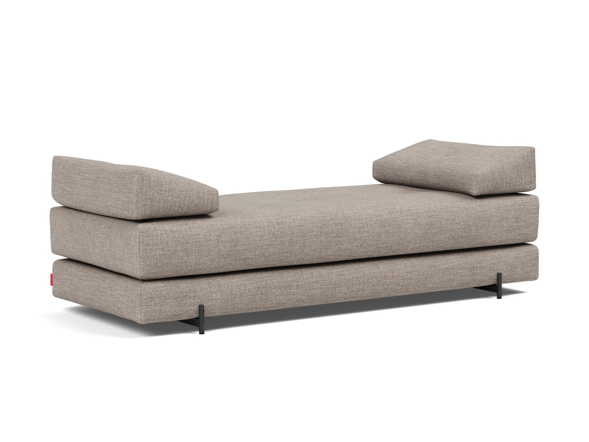 Tagesbett Sigmund Chenille Yuveno 472-Warm-Grey Beine Indu schwarz