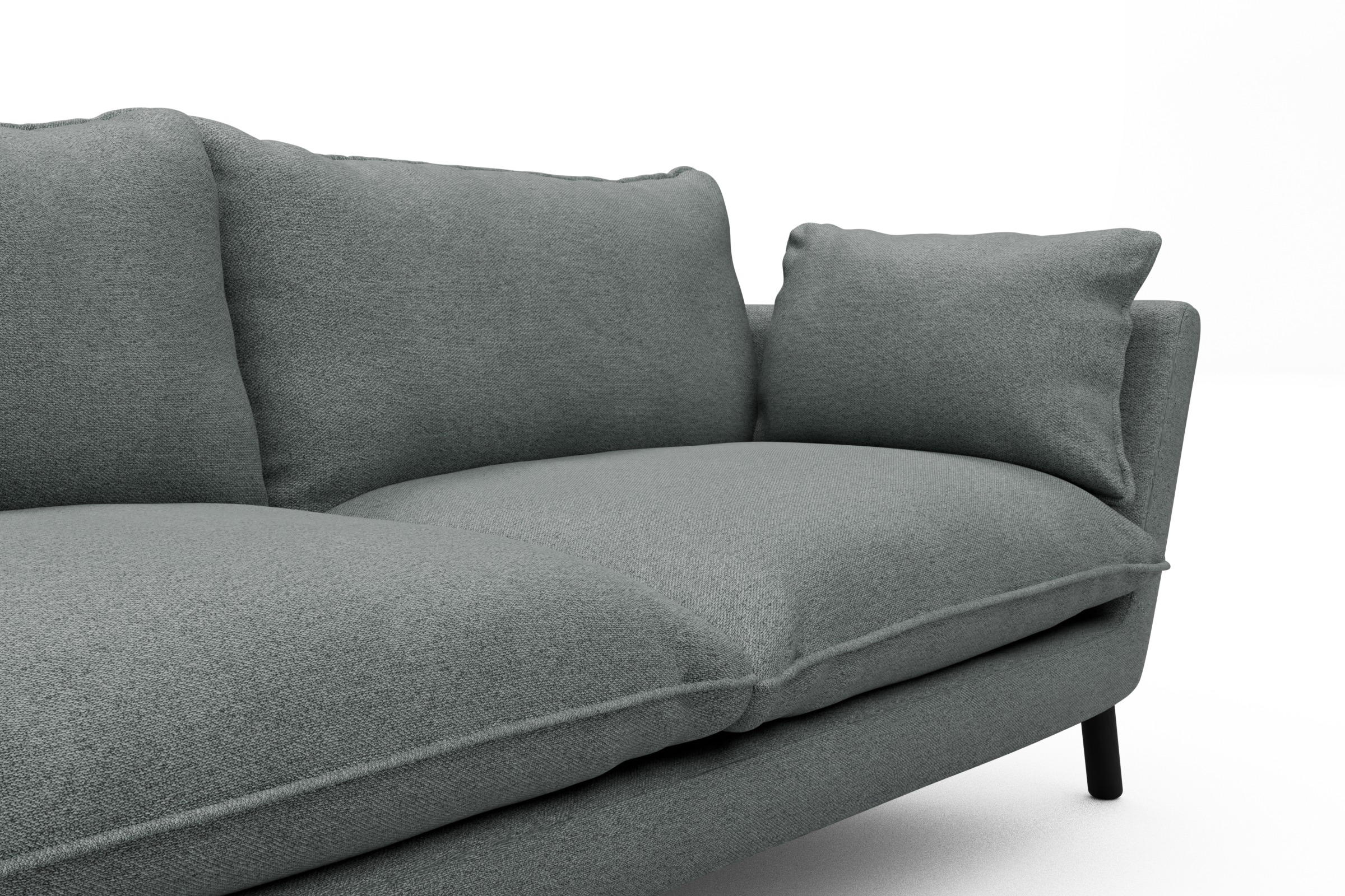 Sofa Emil PREMIUM 2-Sitzer Beinfarbe Eiche Schwarz Denari-Soft-Grey