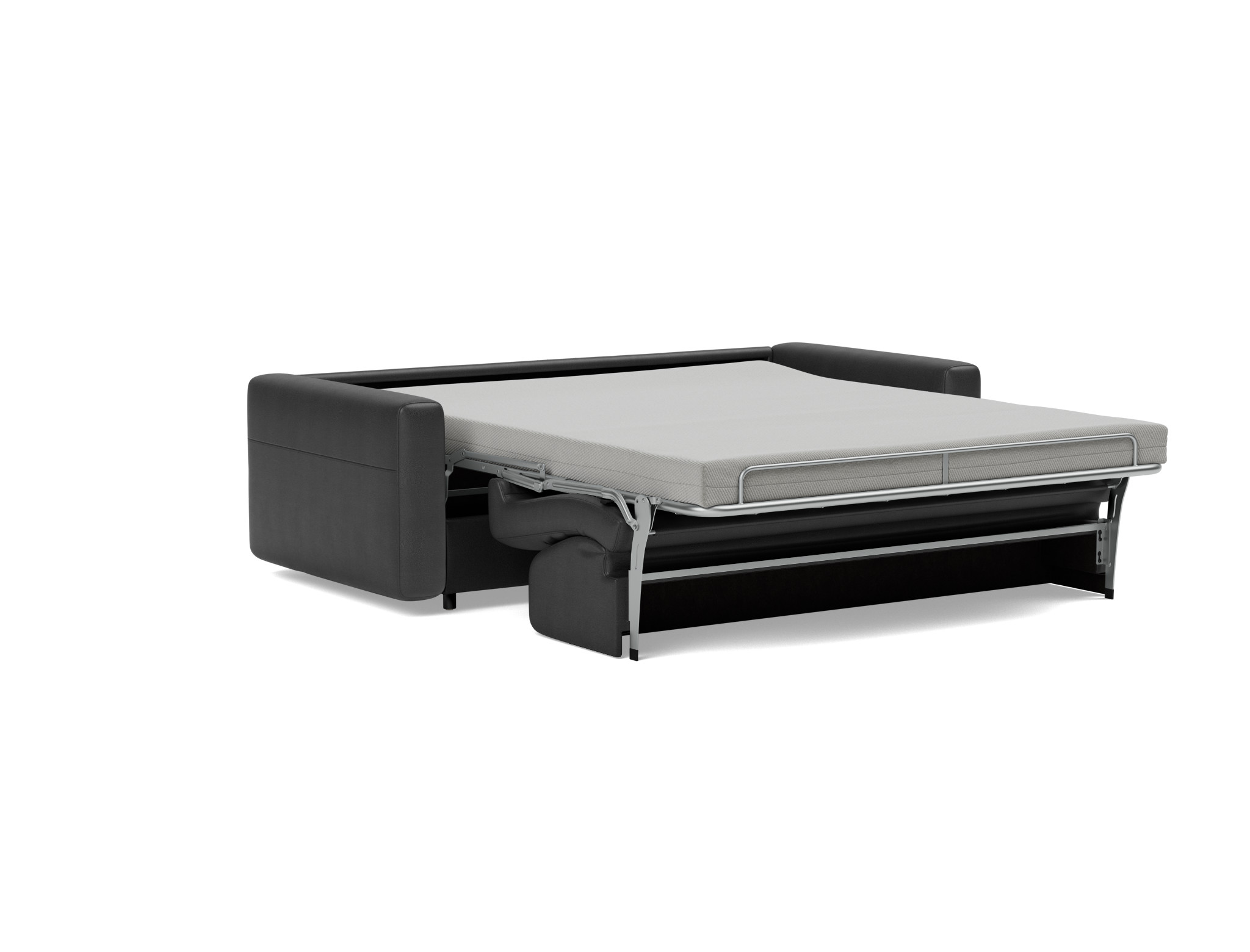 Schlafsofa Killian mit Memory-Matratze 160 Lederoptik Faunal 550-Black