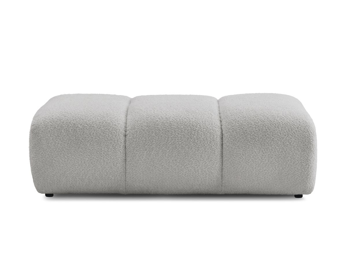 Bobochic Pamira Pouf Bouclé-Stoff Hellgrau