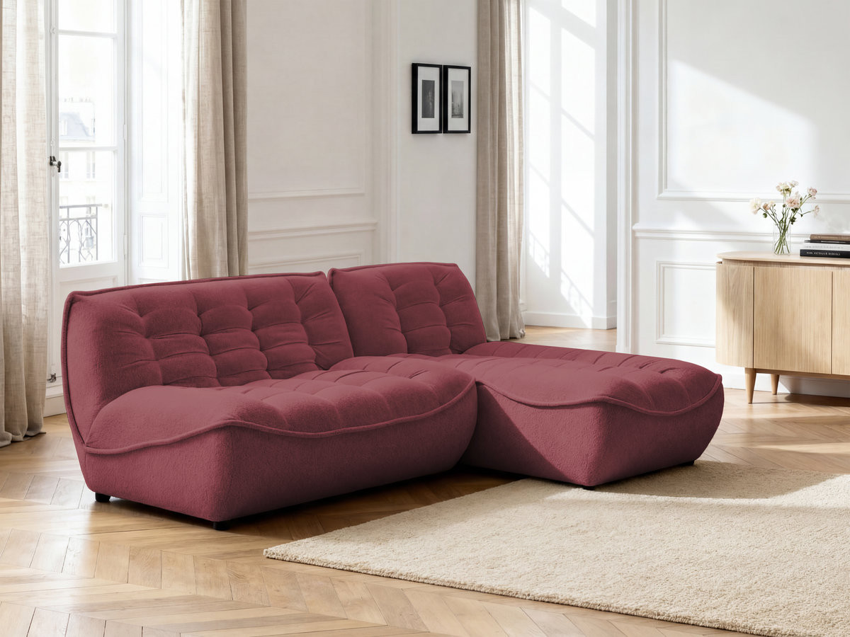 Bobochic Serena Ecksofa Melange-Stoff Rot