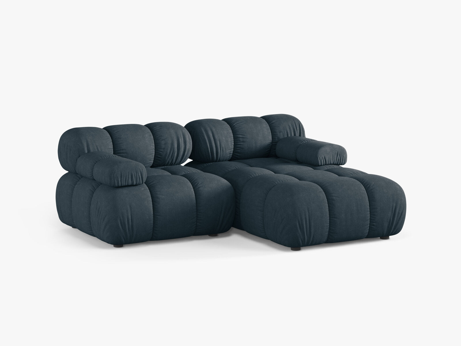 Micadoni Modulares Ecksofa Bellis 3-Sitzer Rechts Strukturierter Stoff Liberty Dunkel Petrol