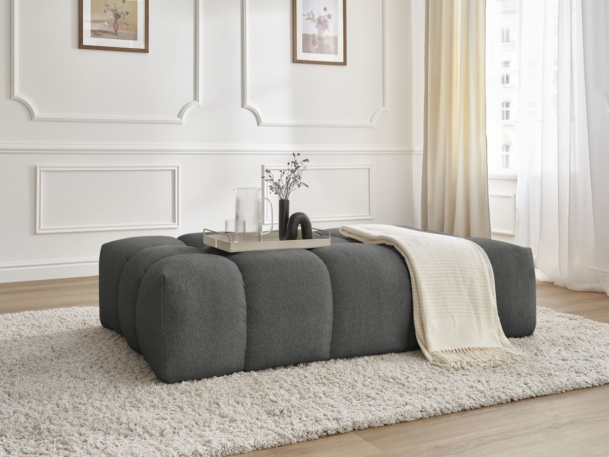 Bobochic Everest Pouf 166 × 100 cm Melange-Stoff Dunkelgrau