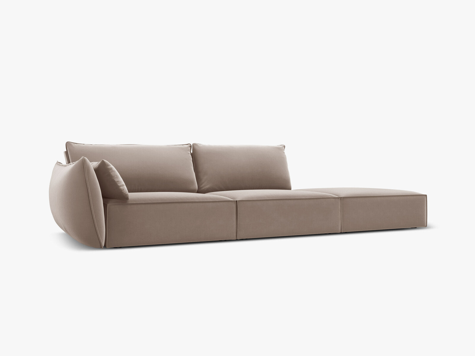 Micadoni Sofa Kaelle 4-Sitzer Rechts Samt Cappuccino
