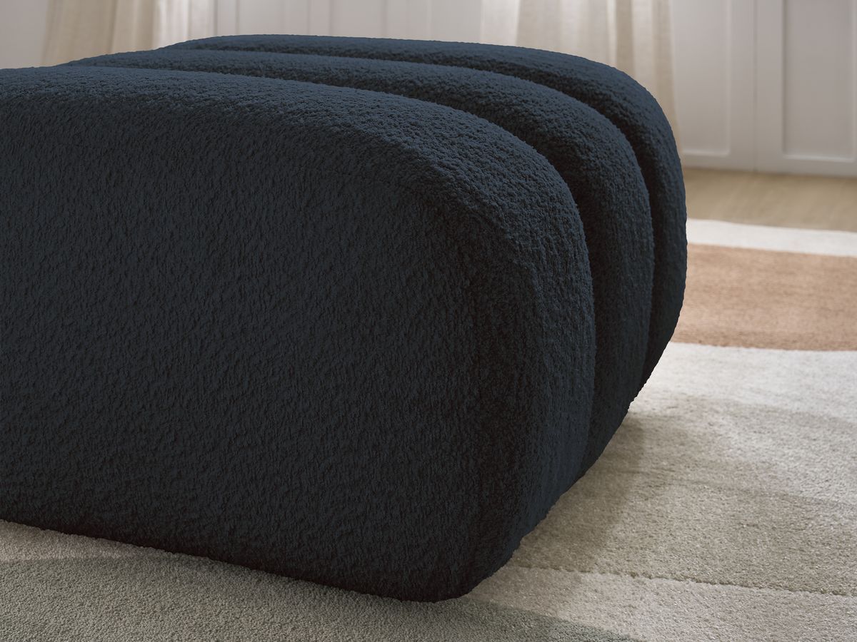 Bobochic Talia Pouf Bouclé-Stoff Dunkelblau