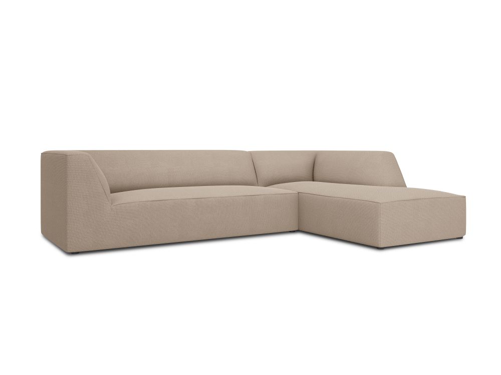 Cosmopolitan Design Ecksofa Siena 4-Sitzer Strukturierter Stoff Ottawa Dunkelbeige Rechts