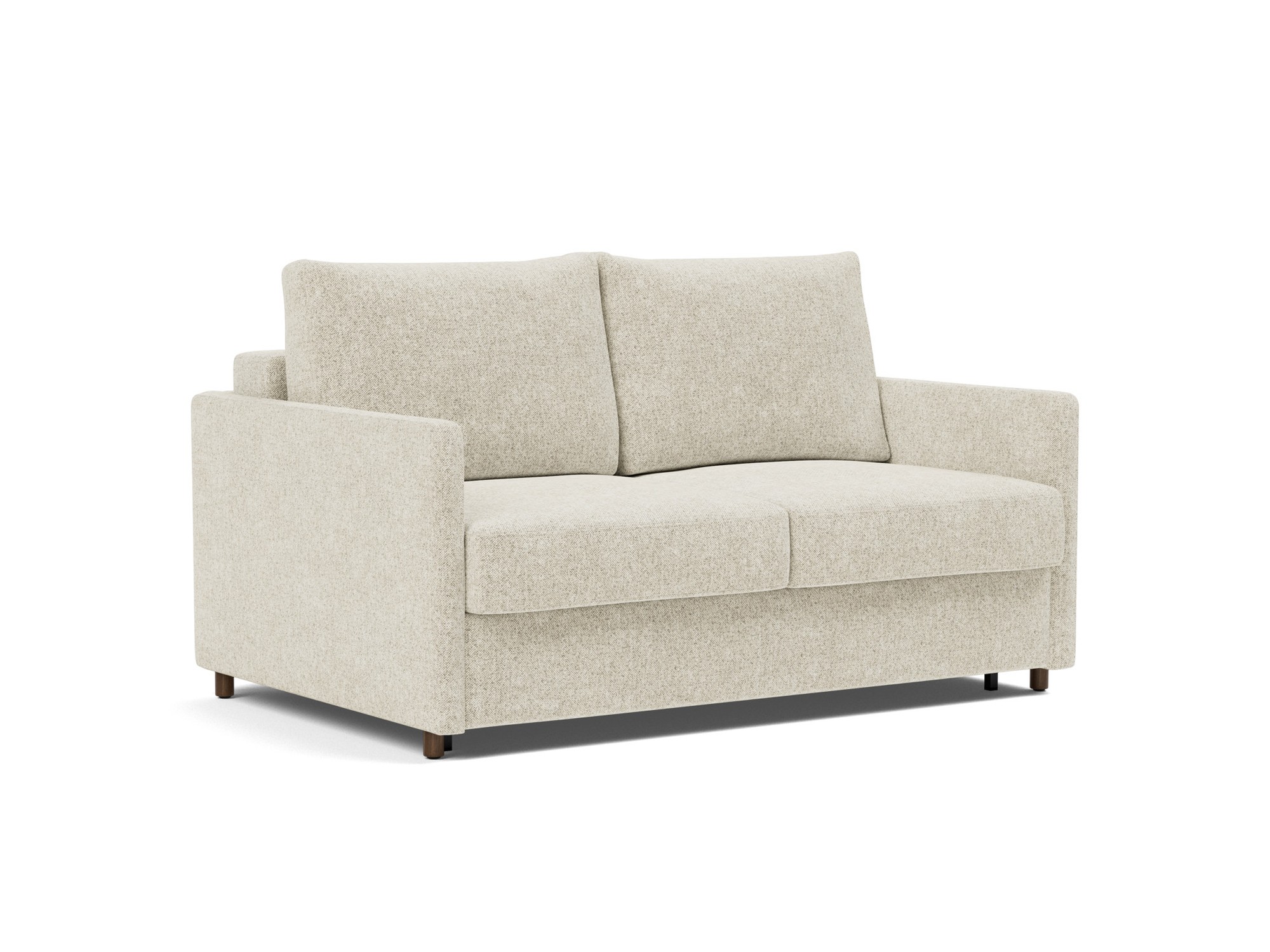 Schlafsofa Neah mit Slim-Armlehnen 140 Strukturierter Stoff Taura 357-Off-White