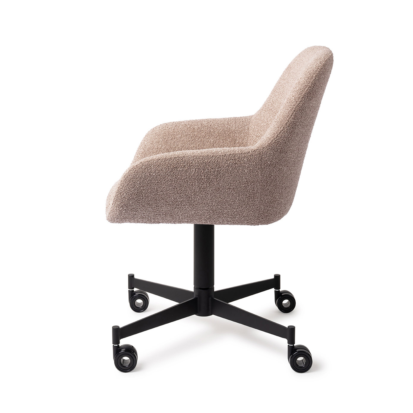 Jesper Home Esszimmerstuhl Kushi Stone Haze Caster Schwarz