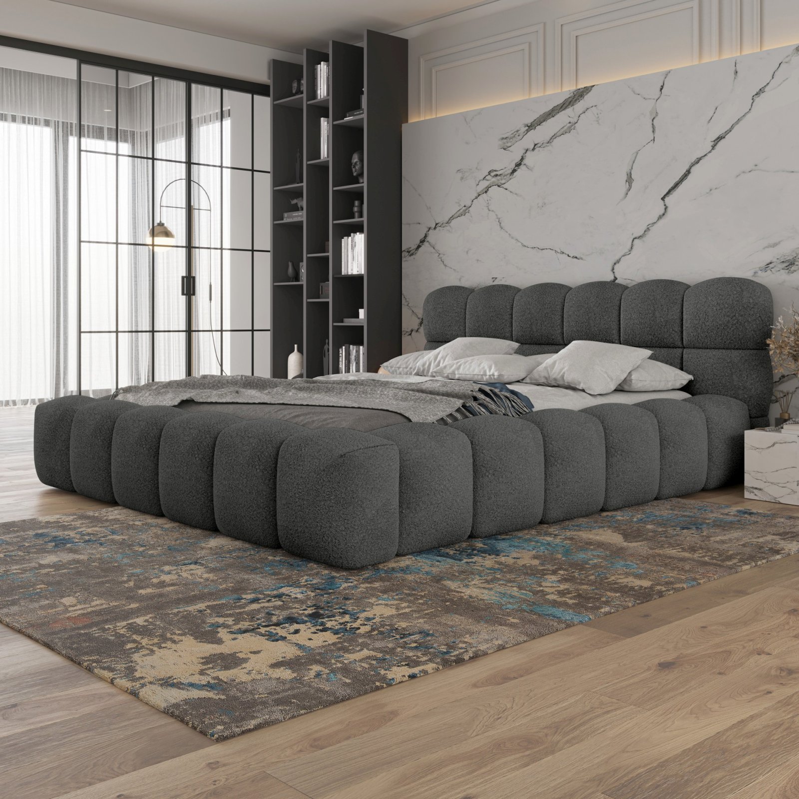 Polsterbett Vento Boucle 180x200 mit Metallrahmen Quelle 92