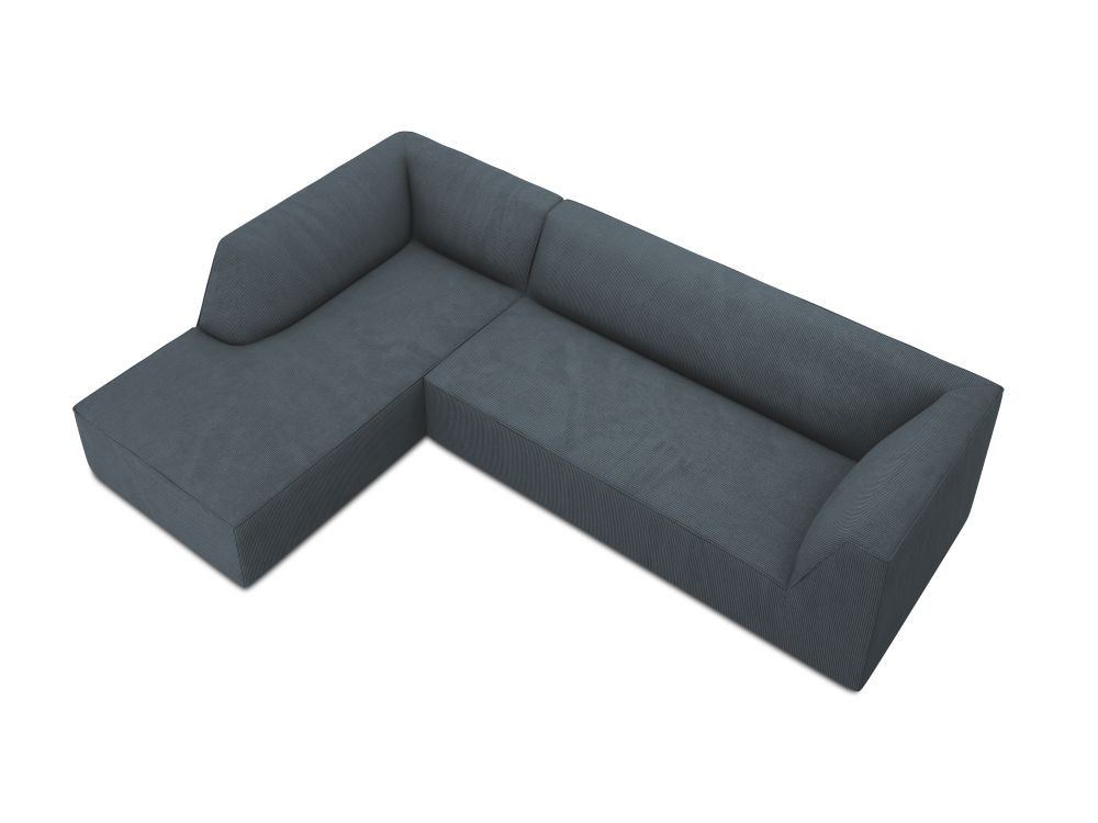 Cosmopolitan Design Ecksofa Siena 4-Sitzer Kord Scala Blau Links