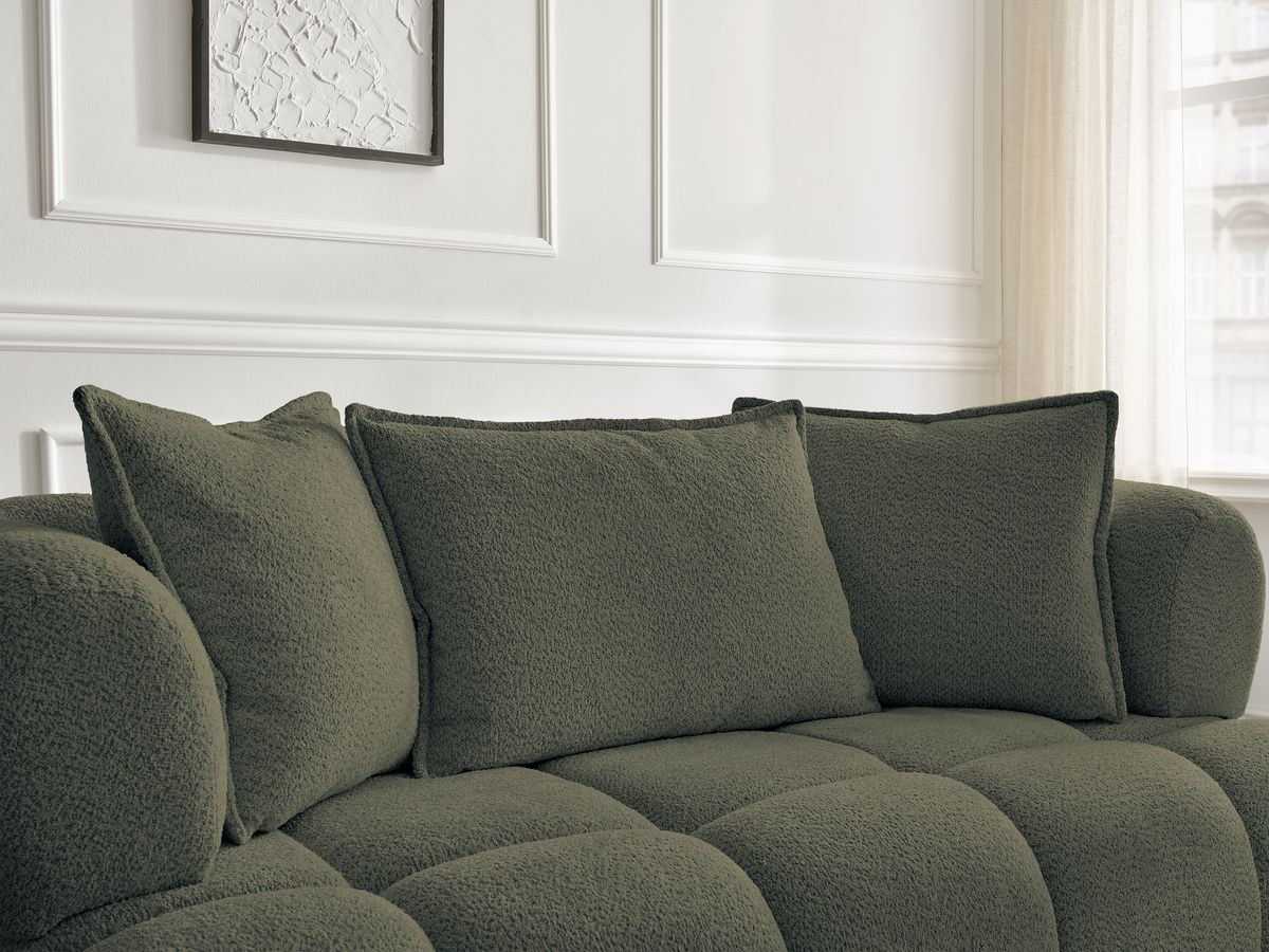 Bobochic Alya Sofa 2-Sitzer Bouclé-Stoff Grün