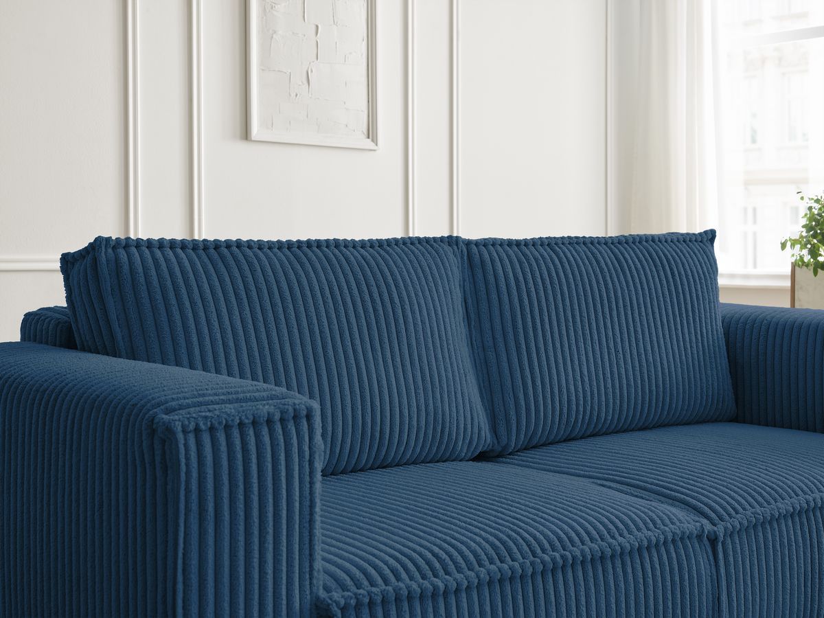 Bobochic Chelsea Sofa 2-Sitzer Breitcord weich Dunkelblau