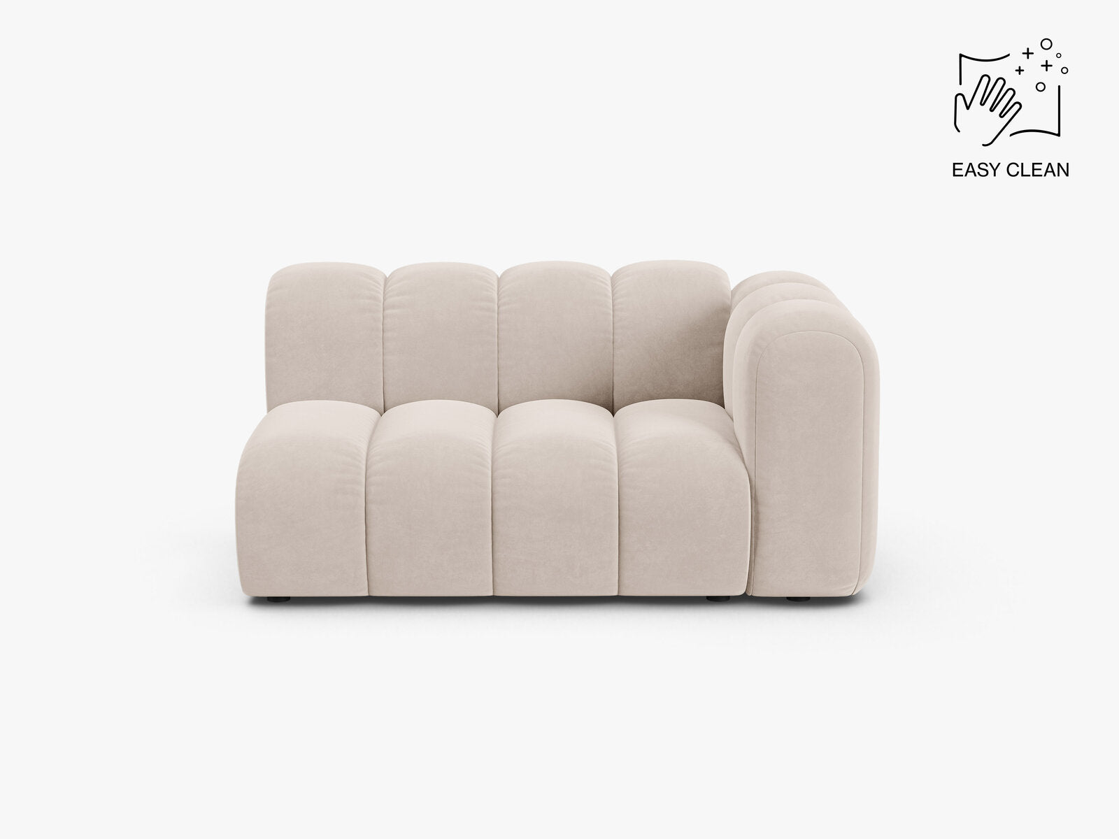Micadoni Modul Lupine 2-Sitzer Samt Venus Helles Beige Rechts