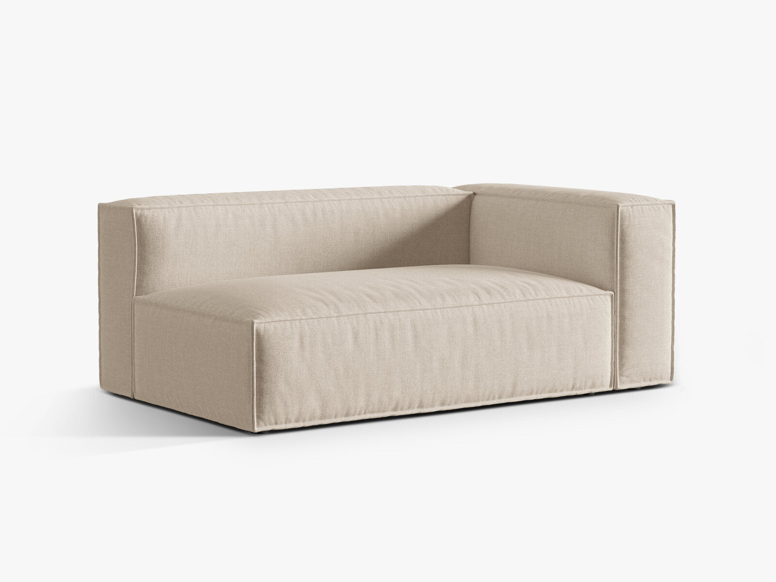 Micadoni Modul Nuria Groß 3-Sitzer Strukturierter Stoff Liberty Beige Rechts
