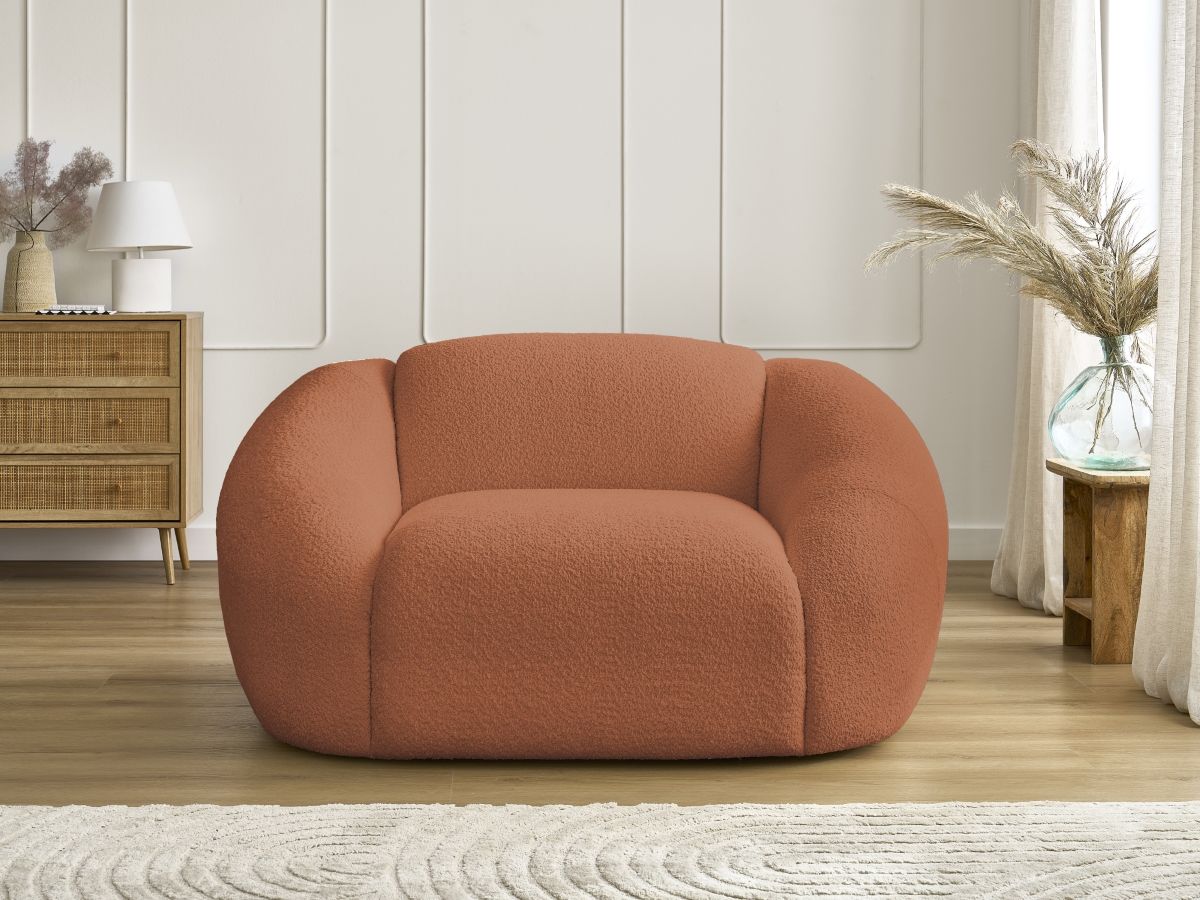 Bobochic Tina Sessel Bouclé-Stoff Orange