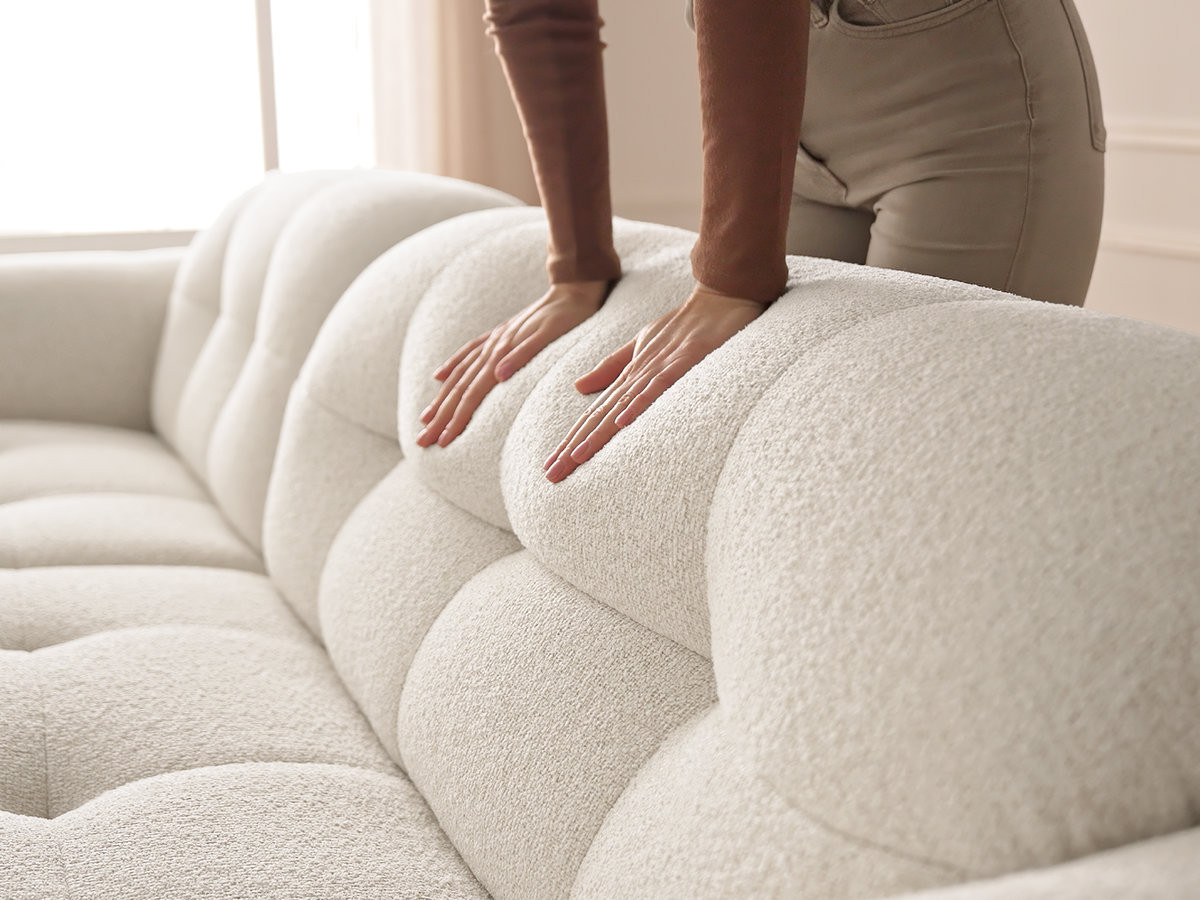 Bobochic Laura Ecksofa Melange-Stoff Beige Ecke links