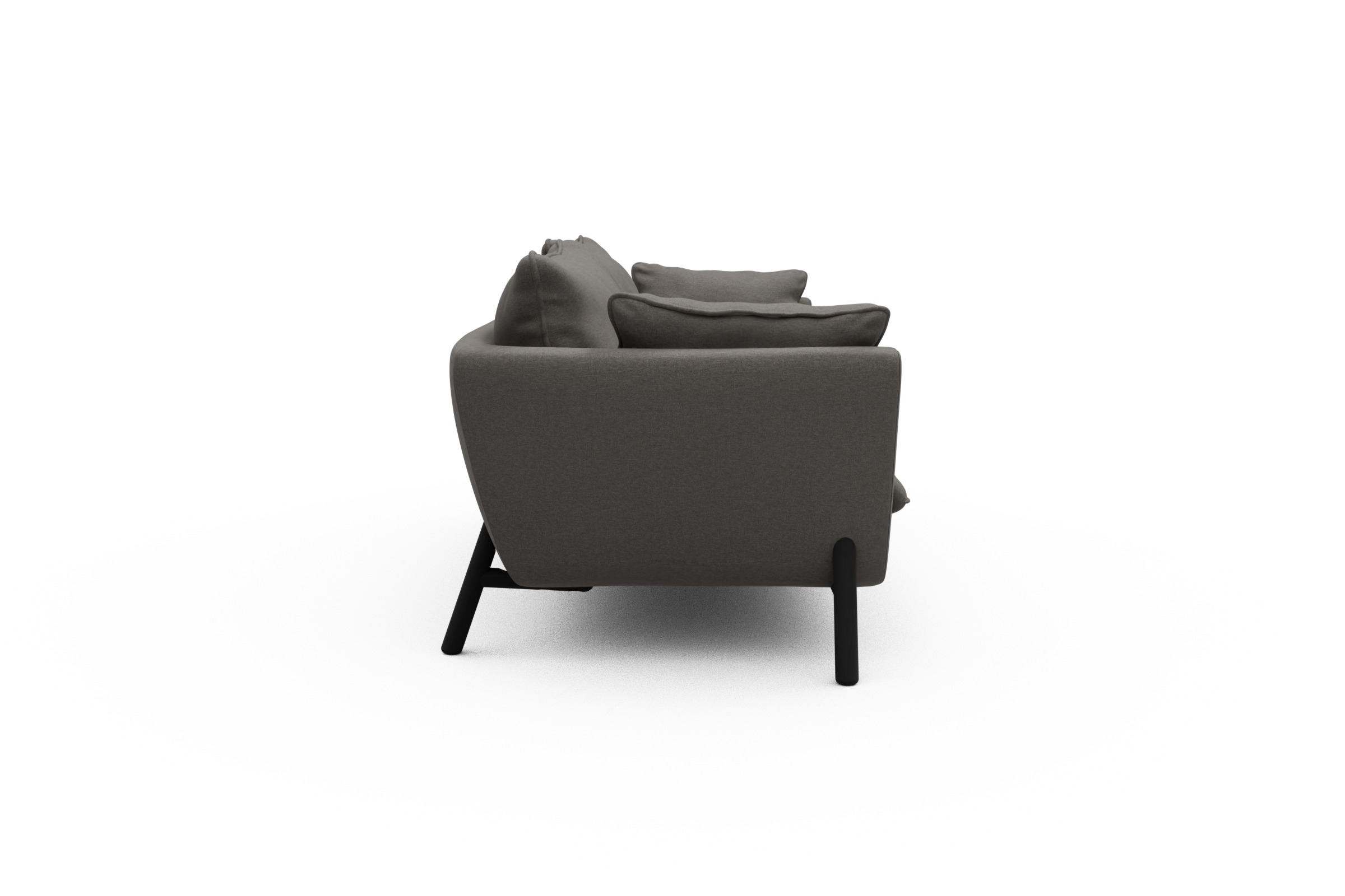 Sofa Emil PREMIUM 3-Sitzer Beinfarbe Eiche Schwarz Satya-Taupe