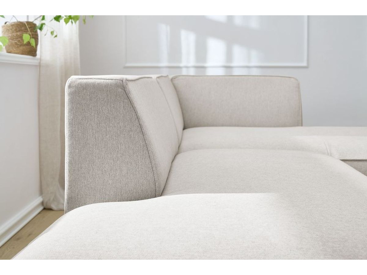 Bobochic Megeve Ecksofa Melange-Stoff Beige Ecke rechts