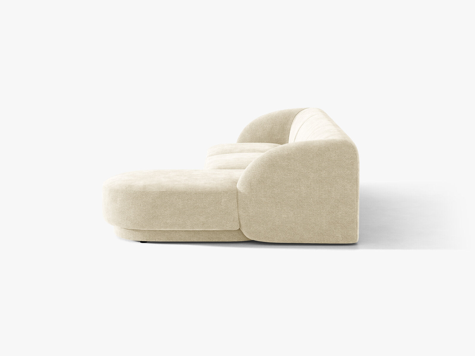 Micadoni Ecksofa Miley 4-Sitzer Rechts Chenille Haga Helles Beige