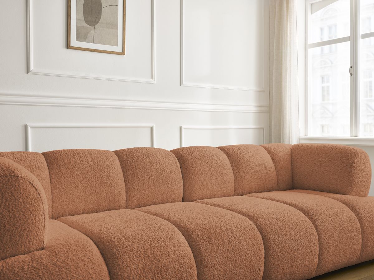 Bobochic Pamira Sofa 3-Sitzer Bouclé-Stoff Orange