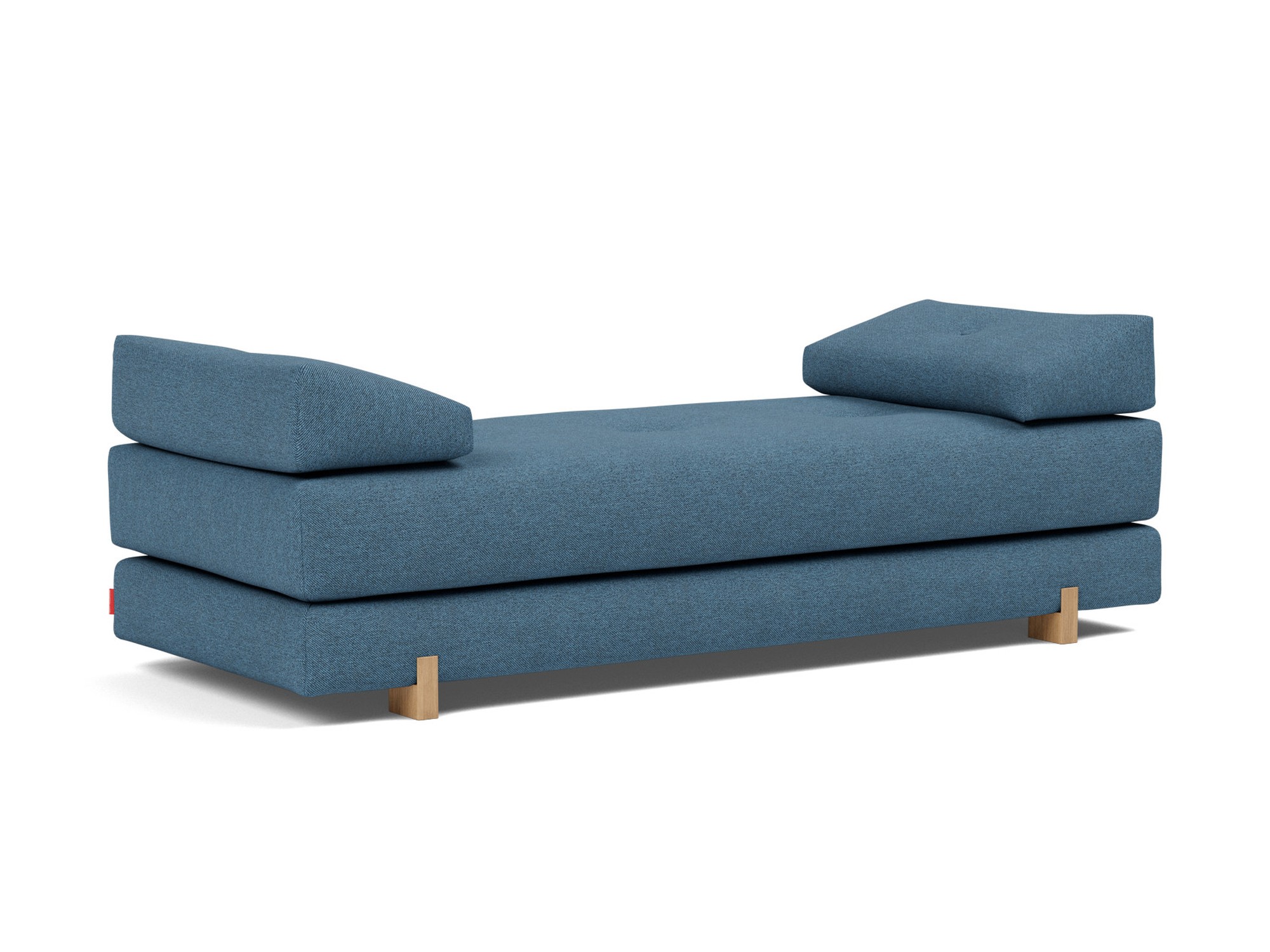 Tagesbett Sigmund Strukturierter Stoff Weda 302-Weda-Blue Beine Drip Eiche