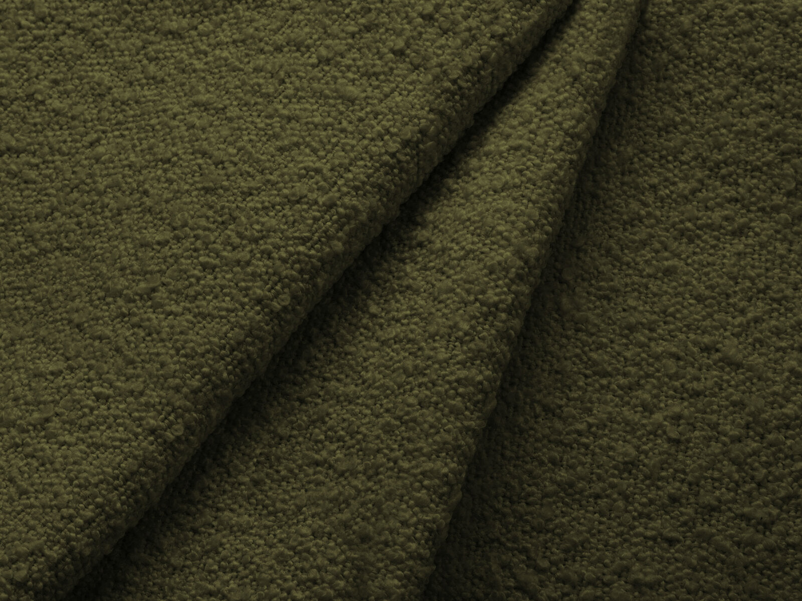 Micadoni Schlaf-Ecksofa Jodie 3-Sitzer Links Boucle Dunkel-Olivgrün