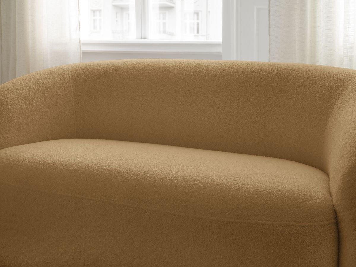 Bobochic Elina Sofa 2-Sitzer Bouclé-Stoff Gelb