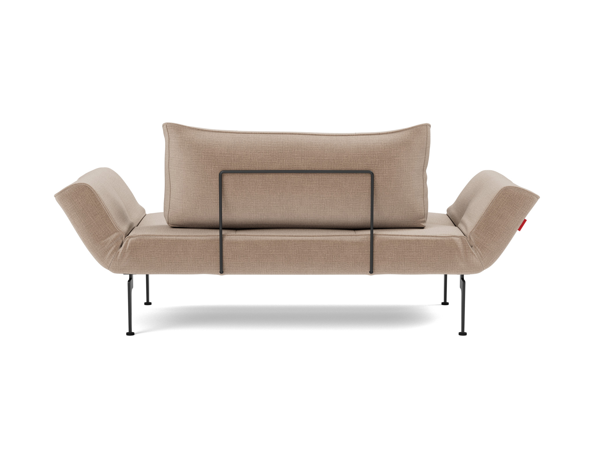 Tagesbett Zeal Chenille Esina 417-Mocha Beine Laser schwarz