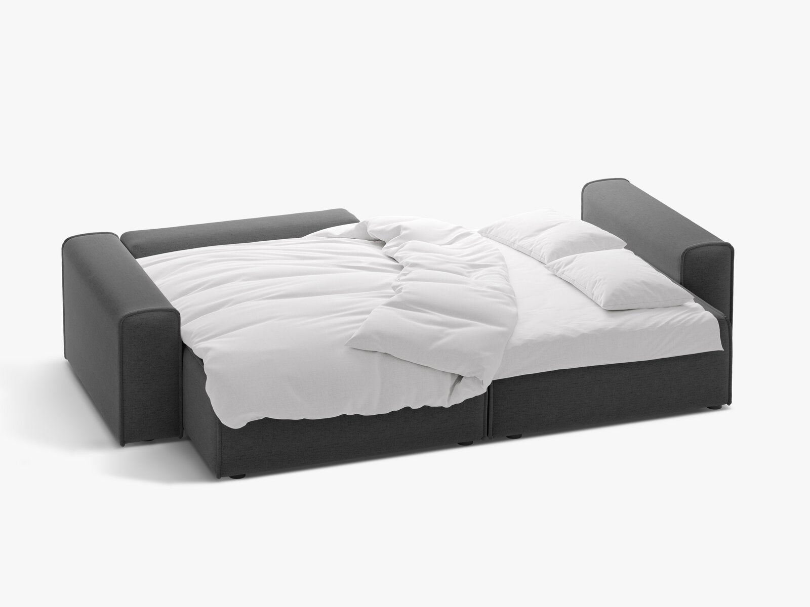 Micadoni Ecksofa Victor 3-Sitzer mit Schlaffunktion Links Strukturierter Stoff Anthrazit