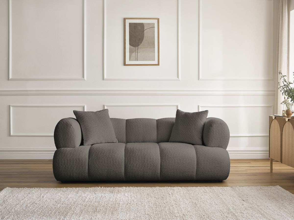 Bobochic Pamira Sofa 2-Sitzer Bouclé-Stoff Braun