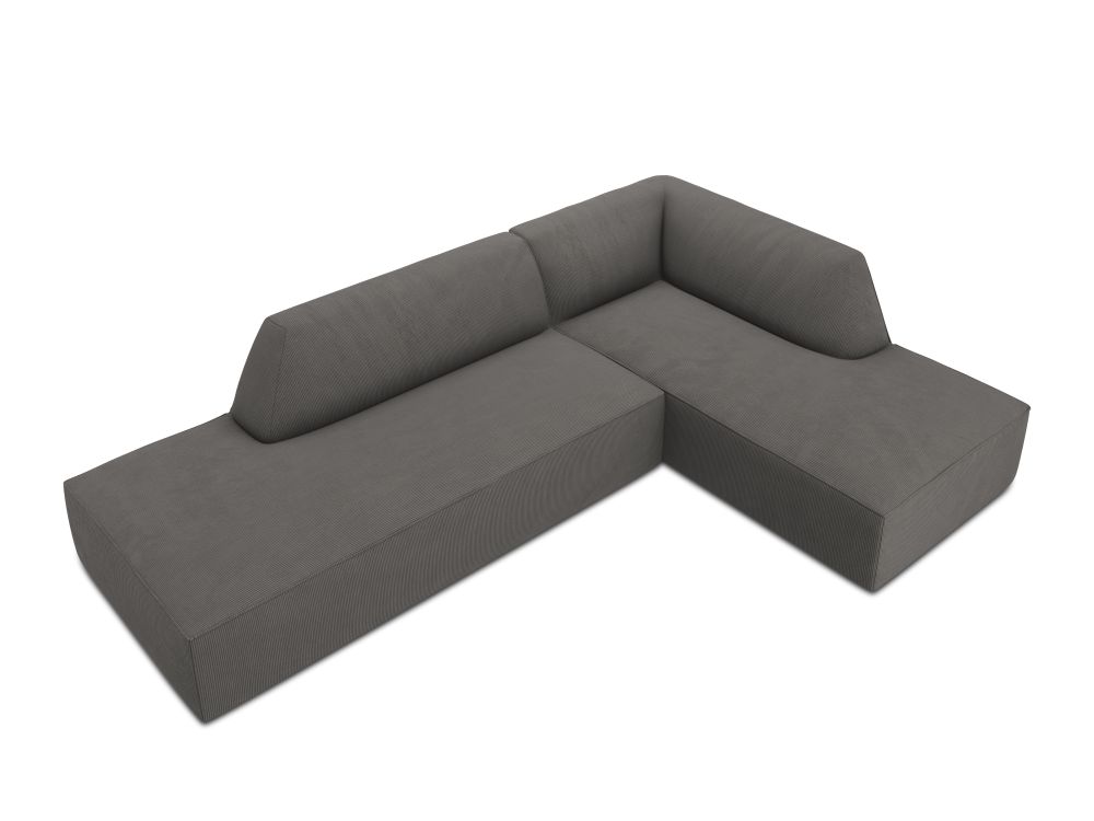 Cosmopolitan Design Ecksofa Siena 4-Sitzer offen Kord Scala Dunkelgrau Rechts